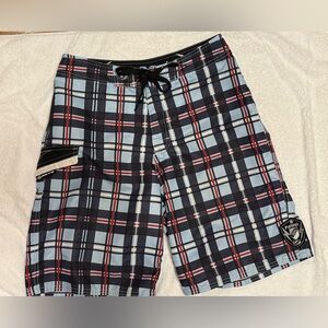 Kirra Men’s 29 Black and Red Board Shorts Swimwear